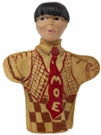 Three Stooges Set of 3 Hand Puppets, Circa 1959, by Ideal Without Packaging -- Each Measures About 9.5'' Tall x 8.5'' Wide -- Light Wear, Else Near Fine